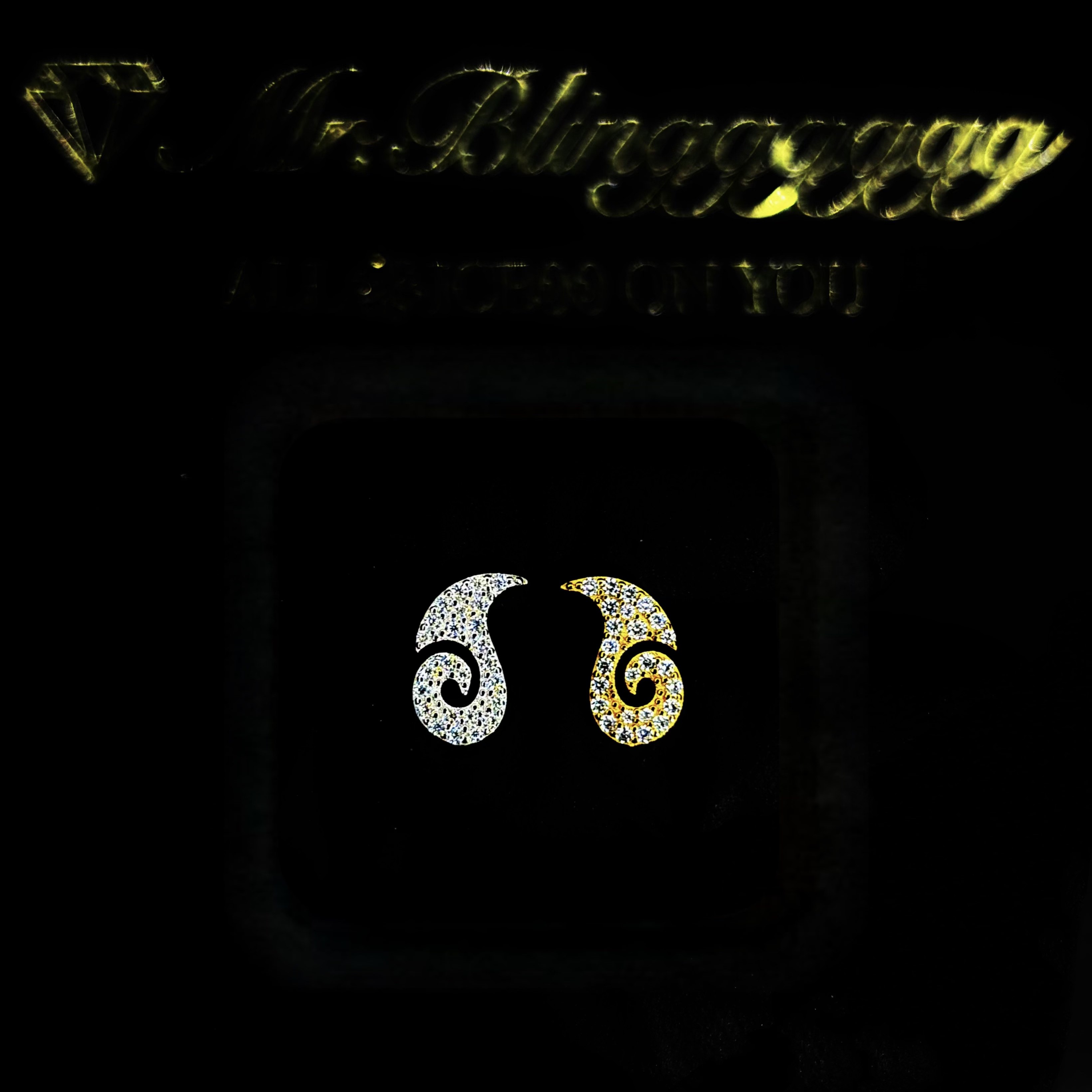 Mr.Blingggggg European and American hip-hop jewelry S925 silver moissanite full diamond Nezha devil boy mark earrings