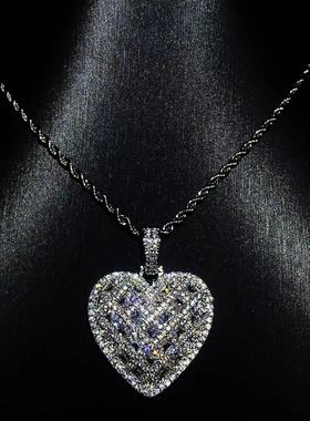 Mr.Bling情侣款混合镶嵌爱心吊坠