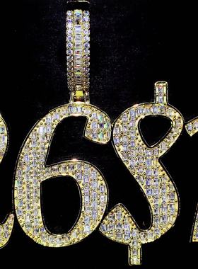 Mr.Bling私人定制梯方钻字母吊坠