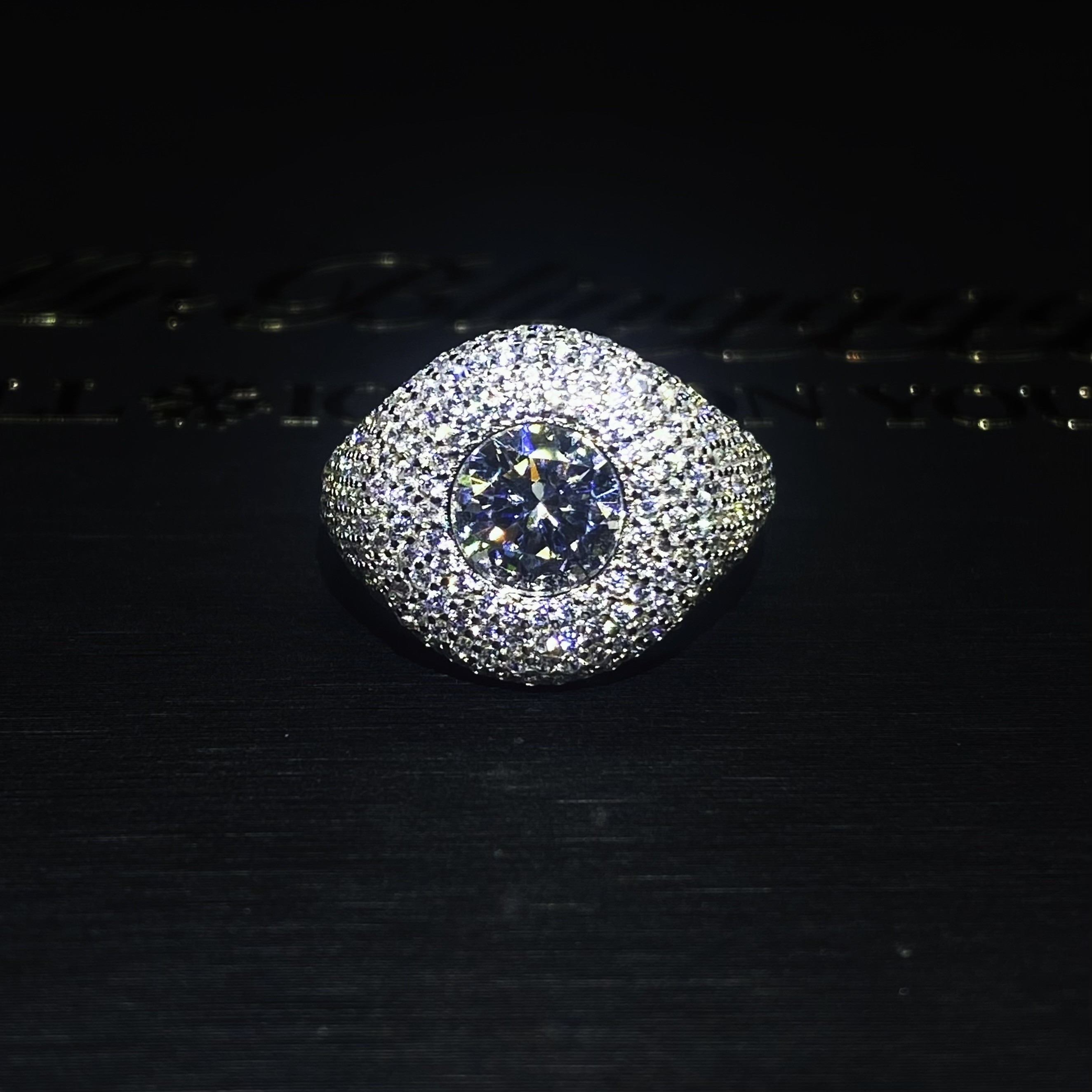 Mr.Blingggggg European and American hip-hop jewelry s925 silver full diamond group super flash diamond ring rap diamond ring