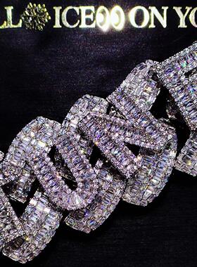 Mr.Bling字母拼接30mm混镶古巴链