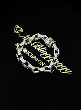 Mr.Bling满钻盒子嘻哈竹节手链