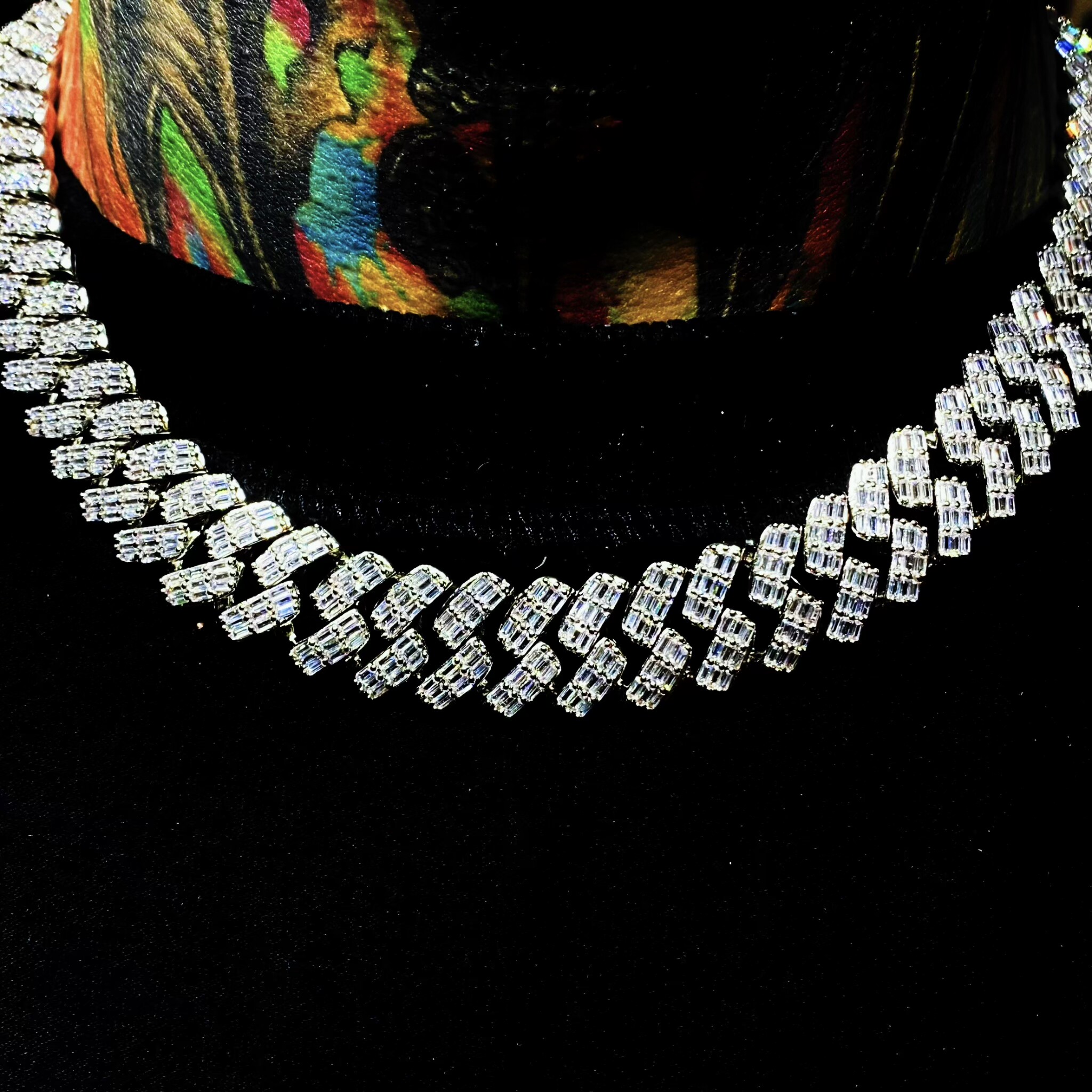 Mr.Blingggggg European and American hip-hop jewelry 17mm diamond-shaped diamond-shaped couple's diamond-shaped Cuban chain