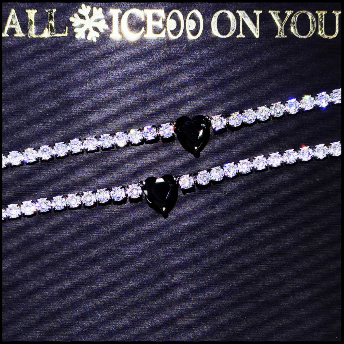 Mr.Blingggggg European and American hip-hop jewelry, full of diamonds mixed with black hearts that won’t fade, couple’s bracelets