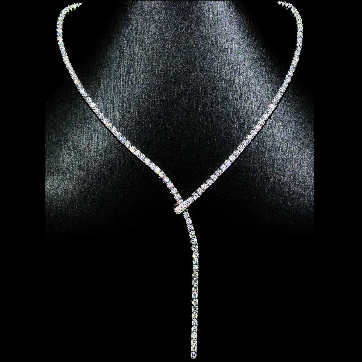 Mr.Blingggggg European and American hip-hop jewelry customized full diamond 925 silver inlaid moissanite bow tie tennis chain