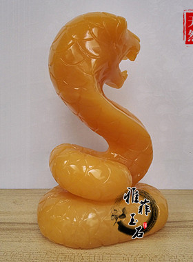 摆件十二生肖风水玉石龙蛇工艺品