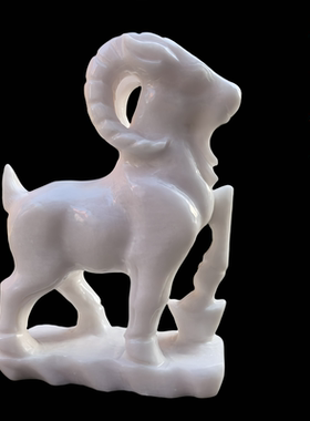 天然玉石羊摆件招财进宝羊白玉
