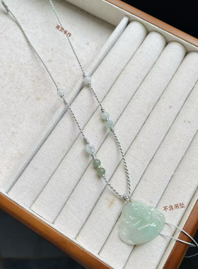 原创设计天然翡翠项链锁骨链简约高档精致挂绳如意款佛公平安扣绳