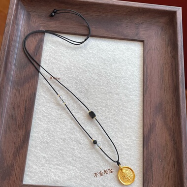 手工编织高档精致女项链锁骨链毛衣链挂黄金锁和田玉吊坠细款挂绳