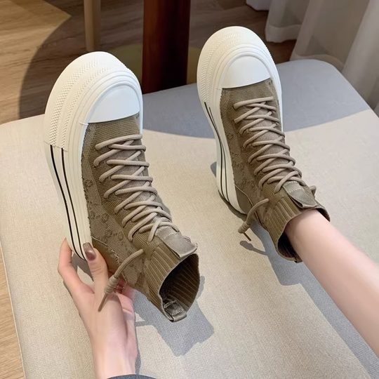 High-top socks shoes for women 2025 spring new style