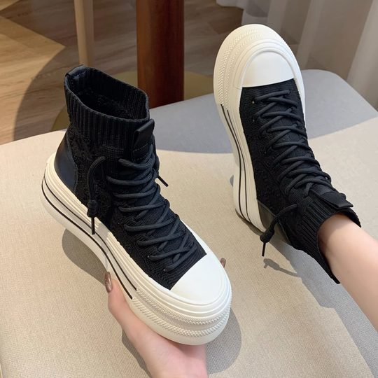 High-top socks shoes for women 2025 spring new style