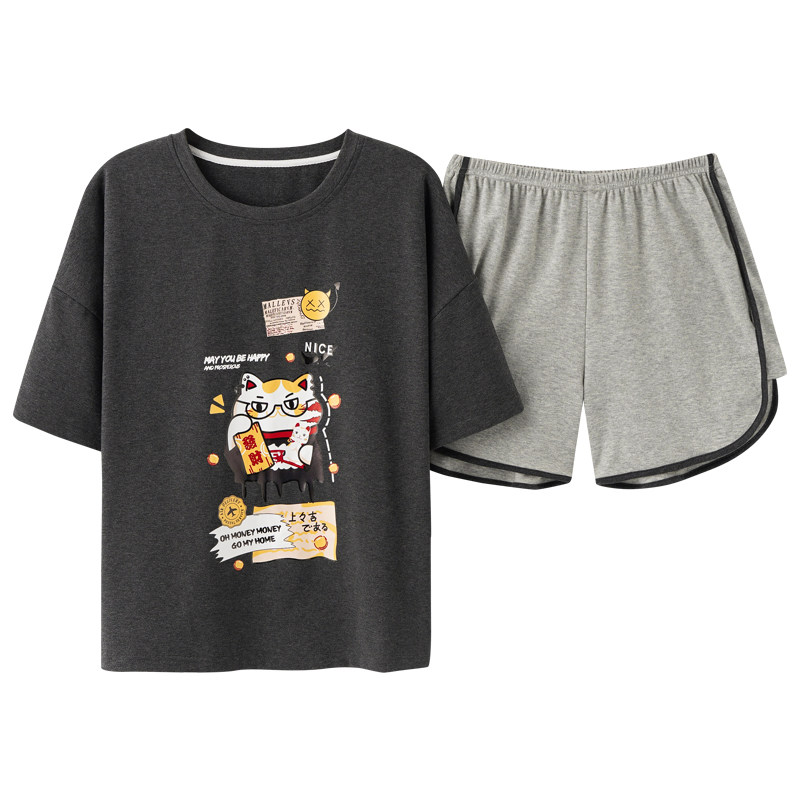 睡衣女士夏季纯棉可爱短袖薄款两件套装韩版时尚春夏可外穿家居服,淘宝优惠券,粉丝福利购,淘宝优惠卷