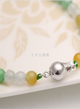 翡翠冰糯种福禄寿玉石项坠珠链