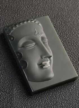 玉阅珠宝天然和田青玉佛头吊坠