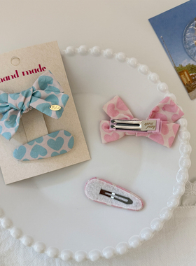 NiceKids韩国进口爱心蝴蝶结碎发刘海夹边夹发卡儿童甜美BB夹发饰