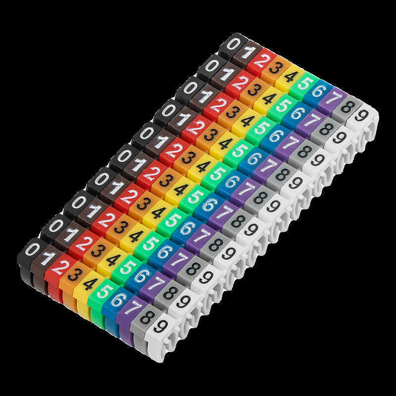 M开口环保卡式号码管彩色数字卡扣标签机房网线理线标识标记线号,淘宝优惠券,粉丝福利购,淘宝优惠卷