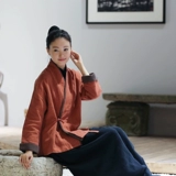 Fo Xiaoyuan Dan Tan Tangsui хлопок и белье улучшают Hanfu Tea People Женские дзен обслуживание китайского стиля китайского ретро -ретро -чайную одежду Женщины
