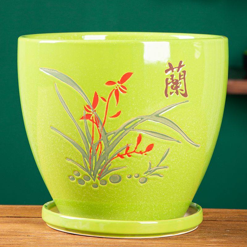 花盆陶瓷特大号清仓简约创意家用桌面阳台绿植花盆带托盘特价包邮,淘宝优惠券,粉丝福利购,淘宝优惠卷