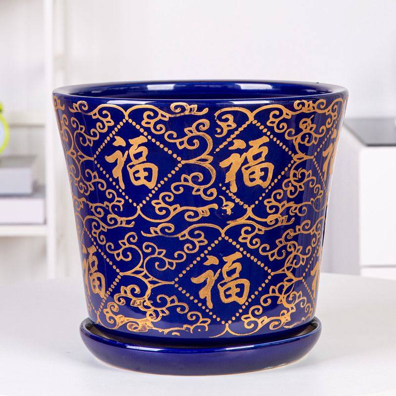 陶瓷花盆带分体托盘透气性好个性室内桌面绿植盆室外简约大花盆,淘宝优惠券,粉丝福利购,淘宝优惠卷