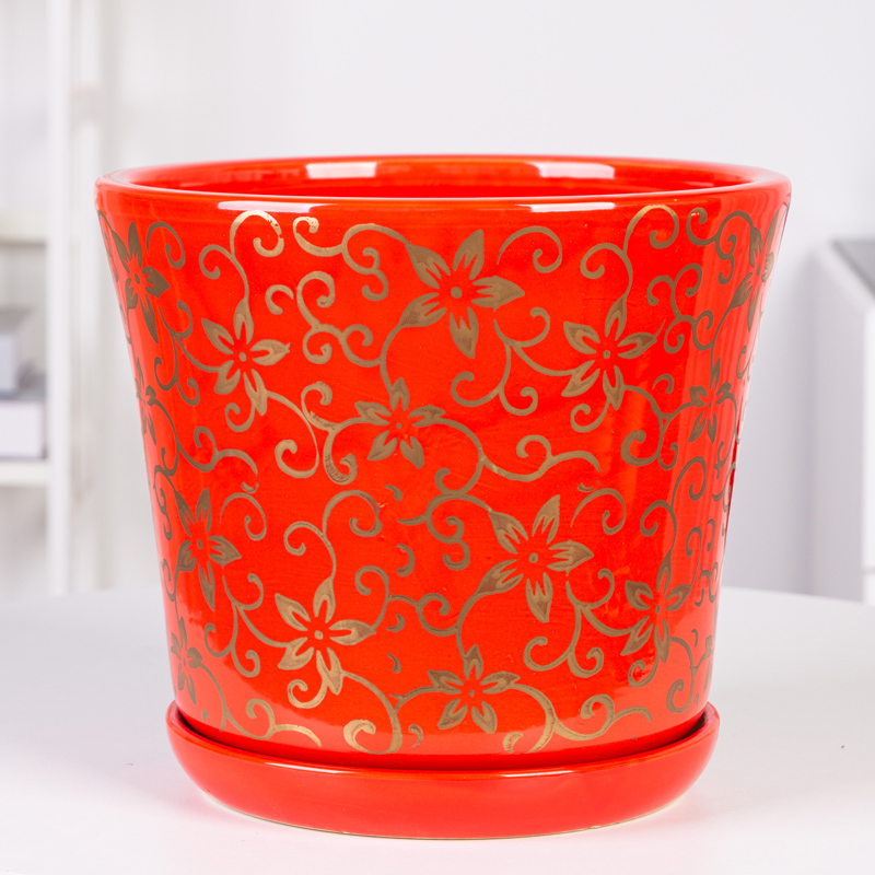 陶瓷花盆带分体托盘透气性好个性室内桌面绿植盆室外简约大花盆,淘宝优惠券,粉丝福利购,淘宝优惠卷