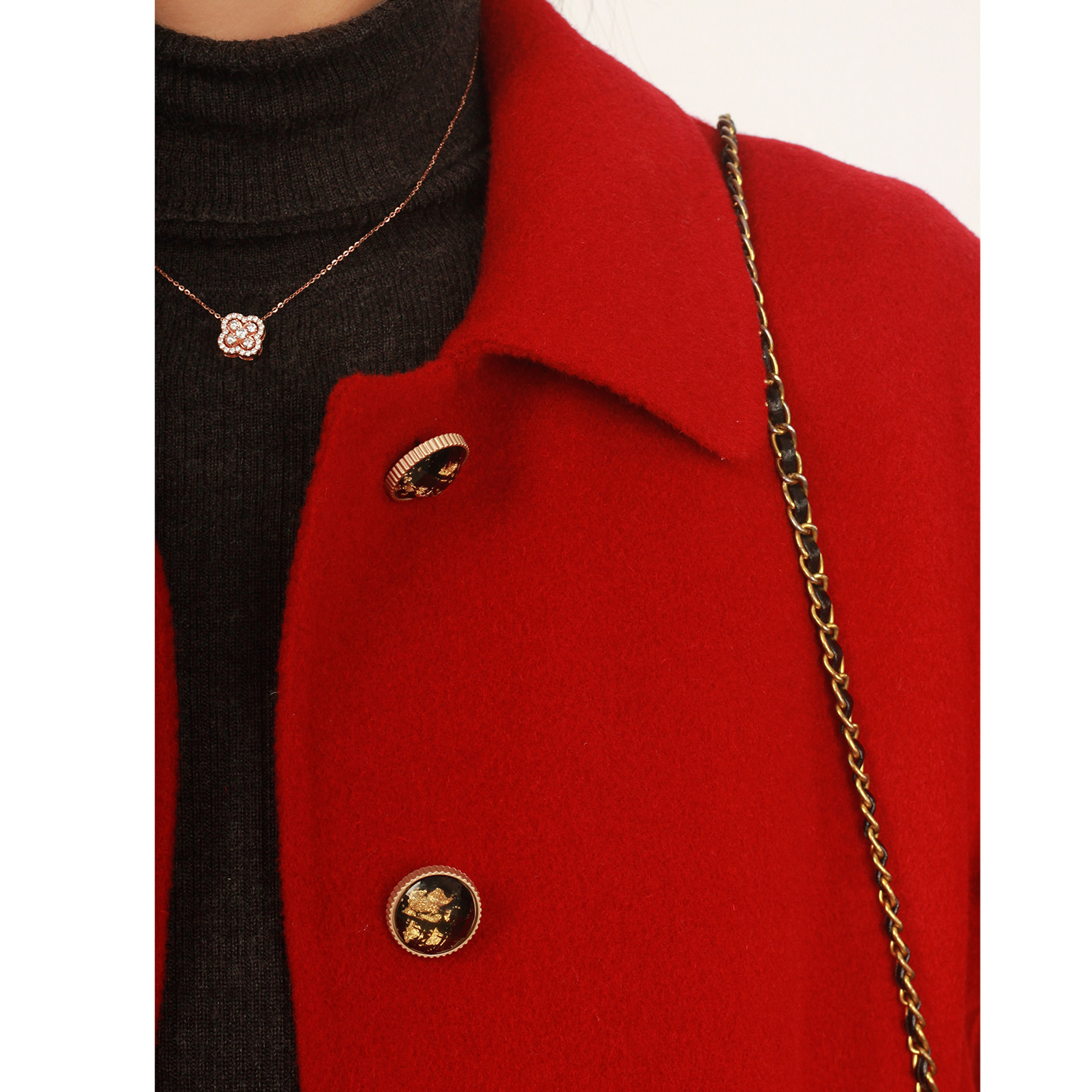 高端加肥加特大码双面羊绒大衣女装胖mm妈妈装200斤毛呢外套酒红,淘宝优惠券,粉丝福利购,淘宝优惠卷