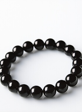 天然黑玛瑙手链转运本命年手串
