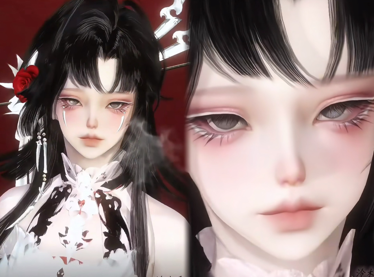 泠木香子 骨生花 人死不能复生啊逆水寒手游捏脸女通用带饰品拉条 - 图1