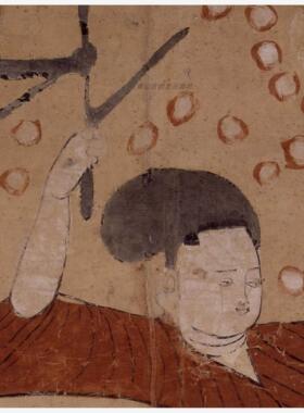 11唐代伏羲女娲像立轴