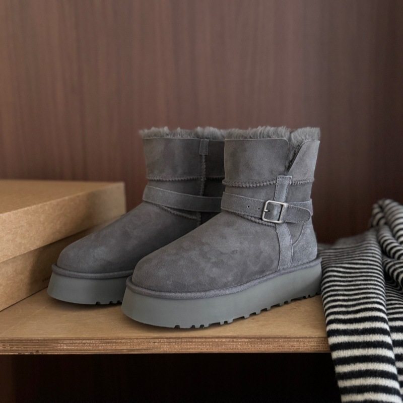 2025高筒羊毛一体厚底骑士靴女款雪地靴金属扣高筒厚底羊毛雪地靴,淘宝优惠券,粉丝福利购,淘宝优惠卷