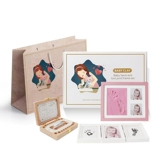 Детские отпечатки рук и ног для новорожденных, детская подарочная коробка, памятная фоторамка для молочных зубов, комплект