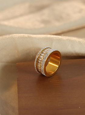 抖音网红同款满天星戒指女 锆石满钻情侣戒指ing风潮达人饰品