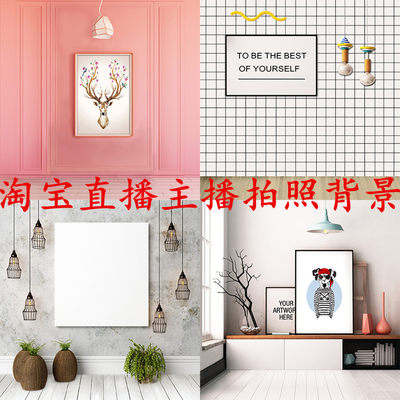 淘宝直播拍照背景布买家秀拍摄背景布主播背景布3d个性直播背景墙 虎窝淘