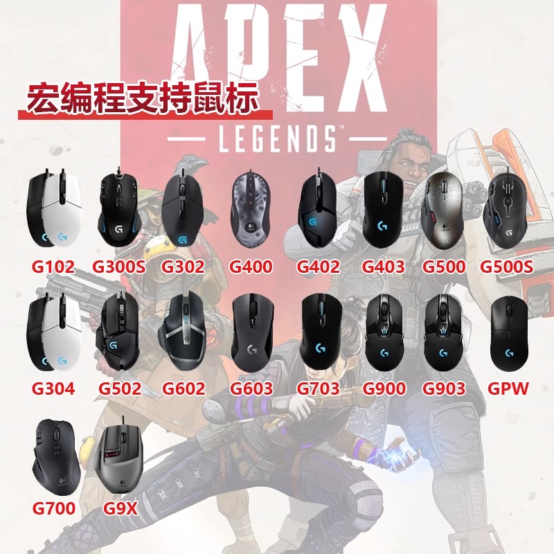 APEX英雄罗技G502hero鼠标宏G304G102GPWG402apex主播定制宏鼠标3 - 图2