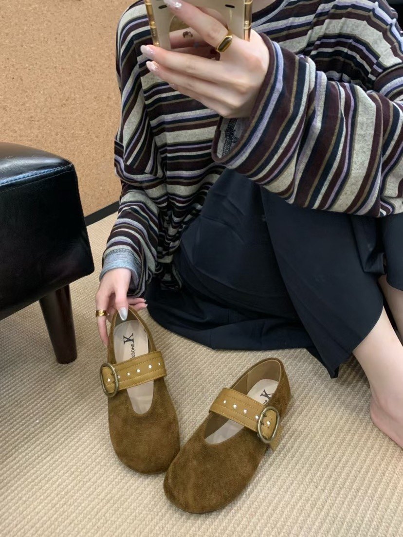 2026超火玛丽珍单鞋女豆豆鞋一字带法式复古奶奶鞋女真皮软底平底,淘宝优惠券,粉丝福利购,淘宝优惠卷