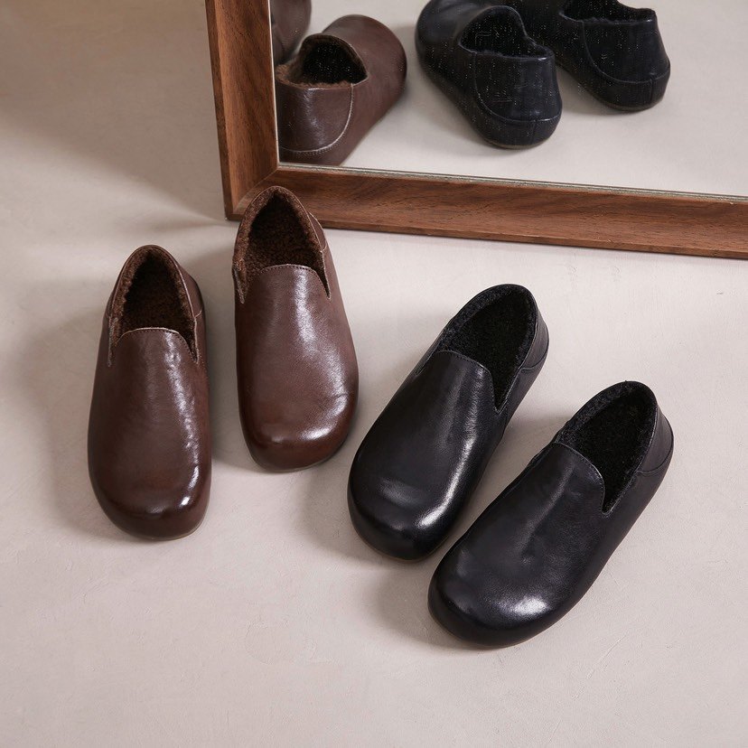 2025冬季新款牛皮女鞋圆头平底休闲鞋女鞋保暖棉鞋勃肯鞋妈妈棉鞋,淘宝优惠券,粉丝福利购,淘宝优惠卷