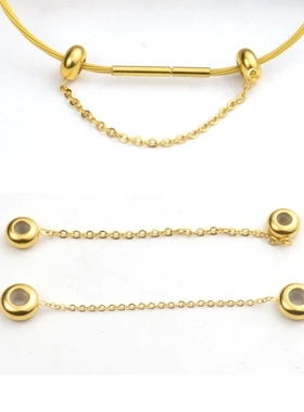 手绳扣头不锈钢扣子diy钢丝绳手链项链皮绳扣编织绳连接扣红绳扣