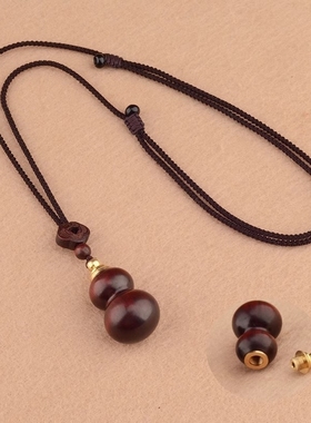 爆款复古檀木可打开香丸盒子项链简约百搭棉麻衣服气质民族风配饰