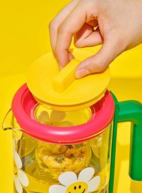 Glasslock盖朗&WiggleWiggle联名养生壶迷你办公室小型煮茶花茶壶