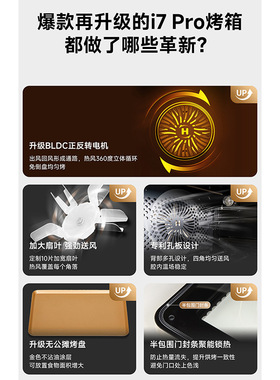 海氏i7pro风炉烤箱家用烘焙多功能40升搪瓷空气炸电烤箱烘焙发酵