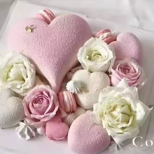 爱心蛋糕慕斯钻石纪念日花艺心形生日纪念日求婚送闺蜜杭州同城 - 图0
