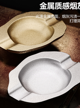 雪茄专用烟灰缸复古雪花砂陶瓷加宽烟槽大容量烟缸男士桌面烟灰盅