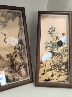 新中式玉堂富贵图装饰画相框摆件画复刻国画玄关客厅挂画桌面摆台