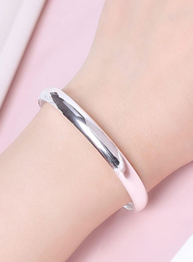 男女款光面纯银手镯