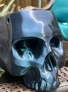 3D打印骷髅头盆栽家具摆件