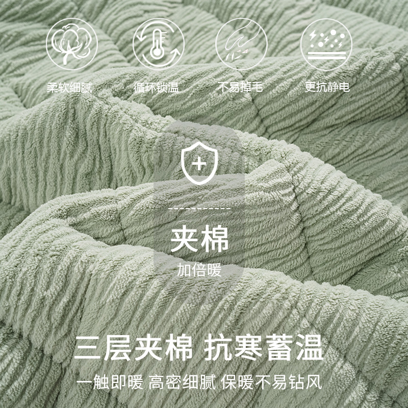 浪莎冬季珊瑚绒夹棉睡袍女三层加绒加厚保暖浴袍晨袍中长款家居服,淘宝优惠券,粉丝福利购,淘宝优惠卷