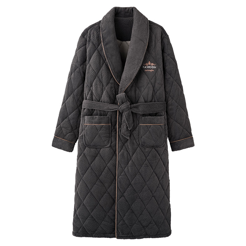 浪莎冬季珊瑚绒夹棉睡袍男三层加厚保暖冬天加绒法兰绒浴袍家居服,淘宝优惠券,粉丝福利购,淘宝优惠卷