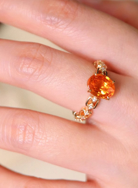 新中式S925银彩宝镶钻蝴蝶戒指