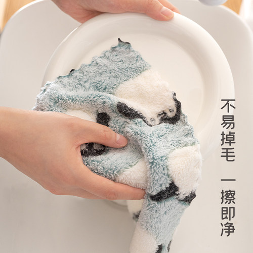 小动物珊瑚绒清洁抹布吸水不掉毛洗碗布不沾油厨房专用百洁布家用 - 图3
