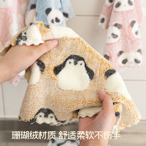 小动物珊瑚绒清洁抹布吸水不掉毛洗碗布不沾油厨房专用百洁布家用 - 图0