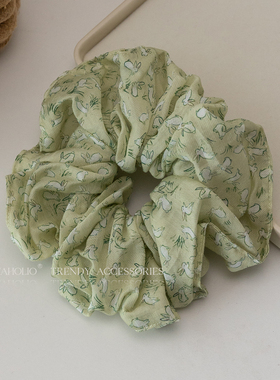 温柔碎花轻纱布艺大肠发圈扎头绳